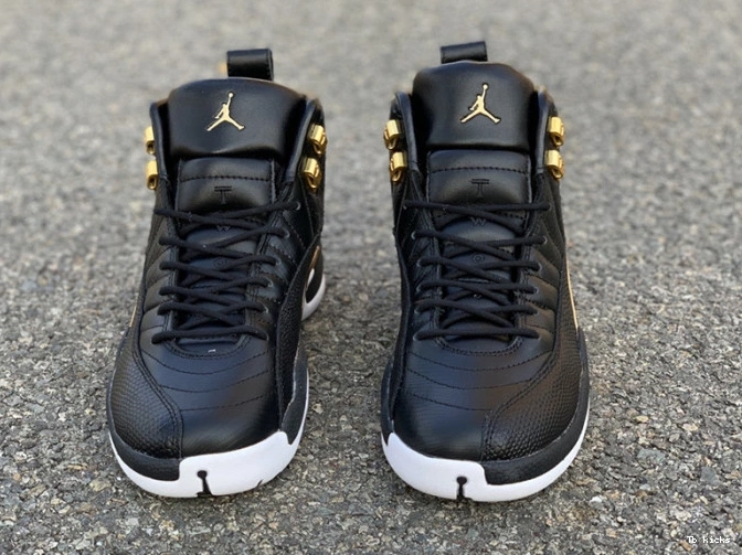 Rep TBK Retro AO6068-007 'Reptile' Black Air Gold-White Jordan 12 Metallic 0731